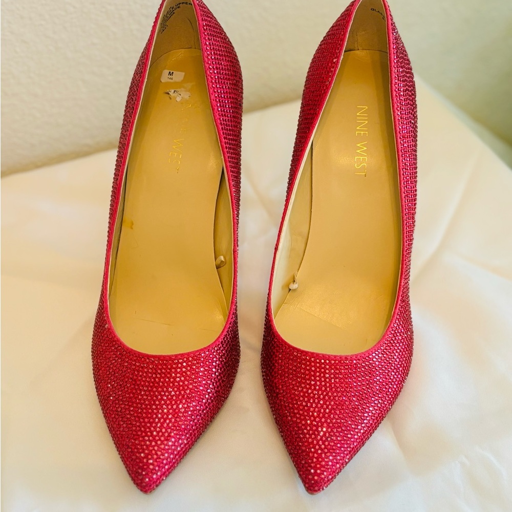 Nine West Studded Fuschia Pink Heels